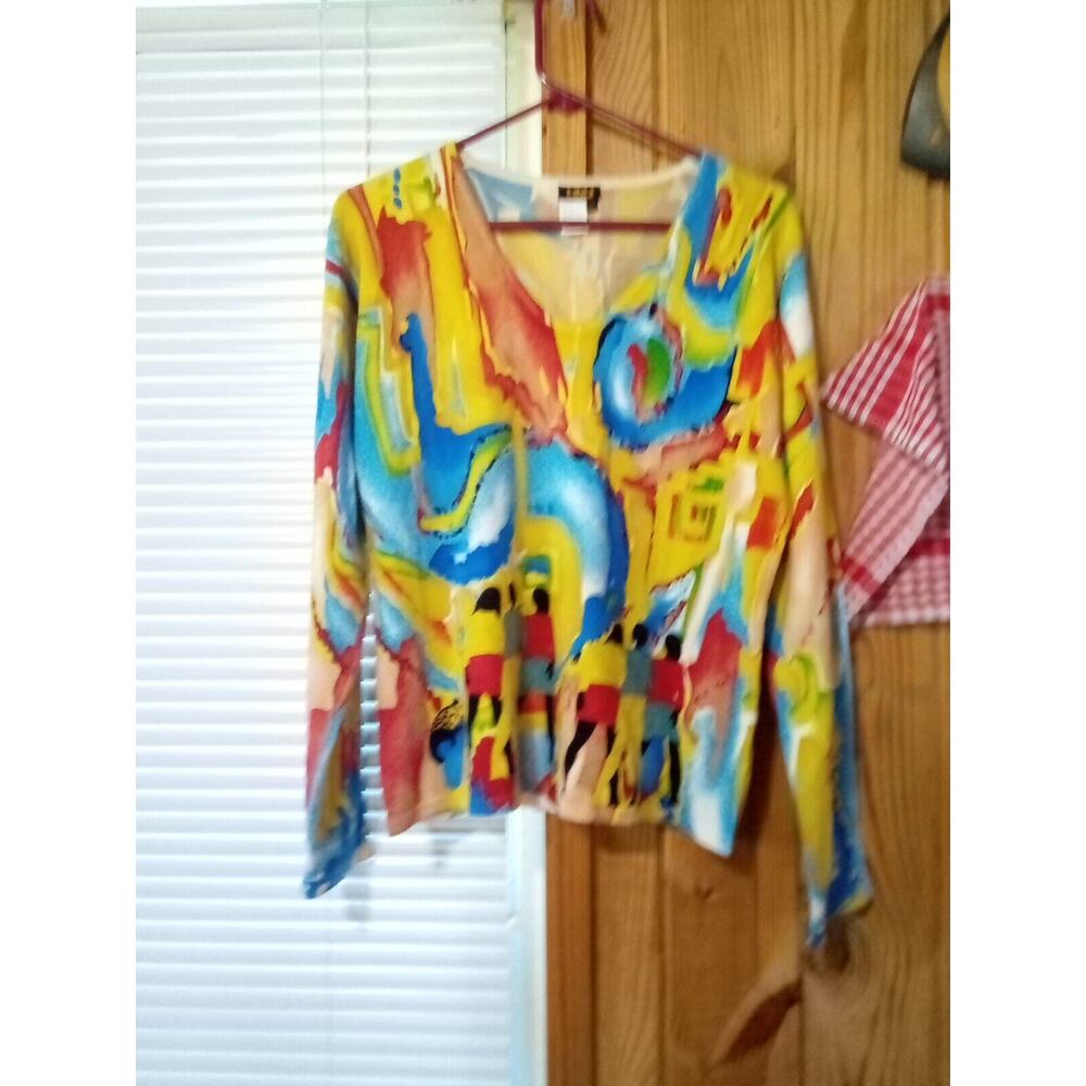 Ubu Women's Multi Bright Color Long Sleeve XL Sweater